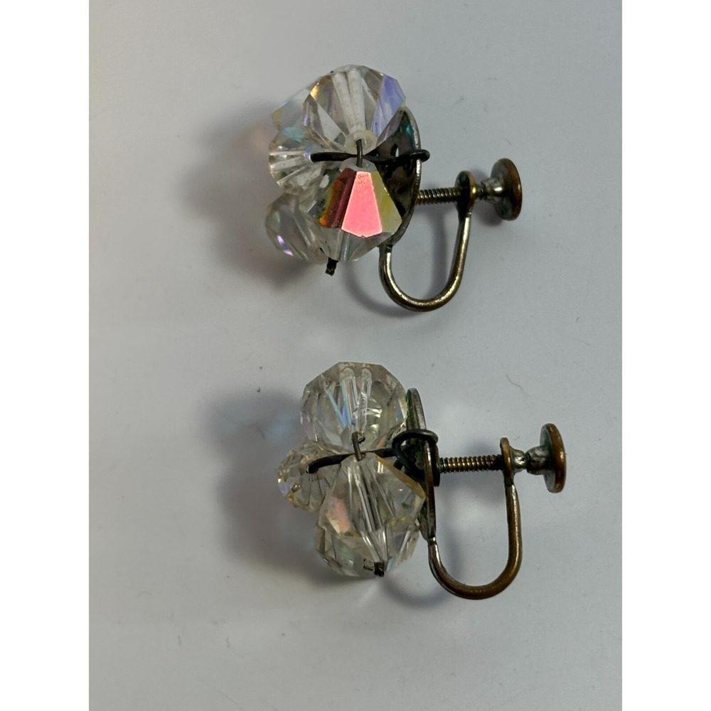Vintage Rhinestone Earrings Clip On Sparkly Retro Glam Jewelry